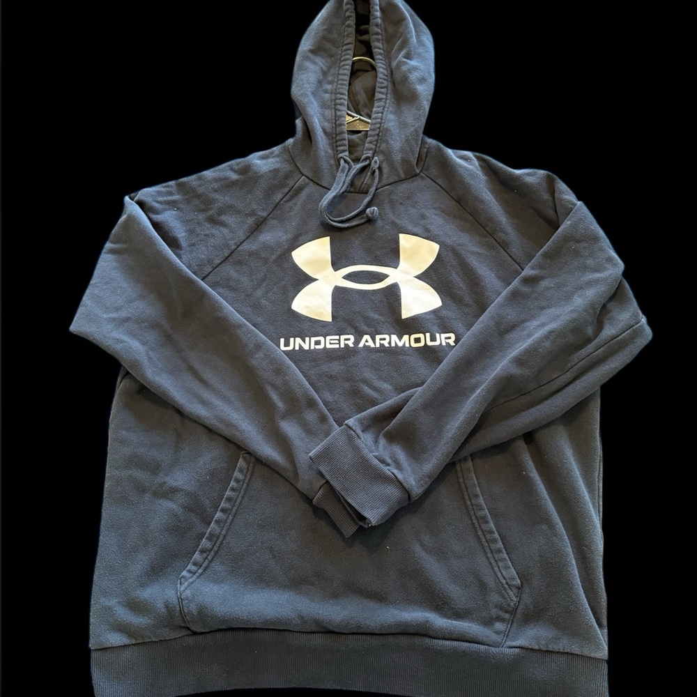 Under Armour Black Pullover Hoodie with White Logo